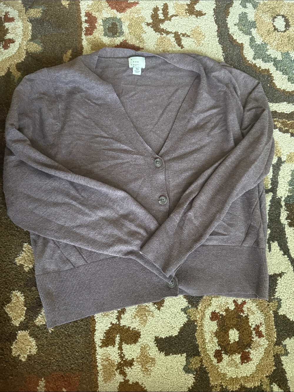 a new day Mauve V-Neck Button Cardigan